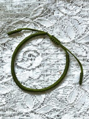 *FreeAddOn Forest Green Corded Bracelet
